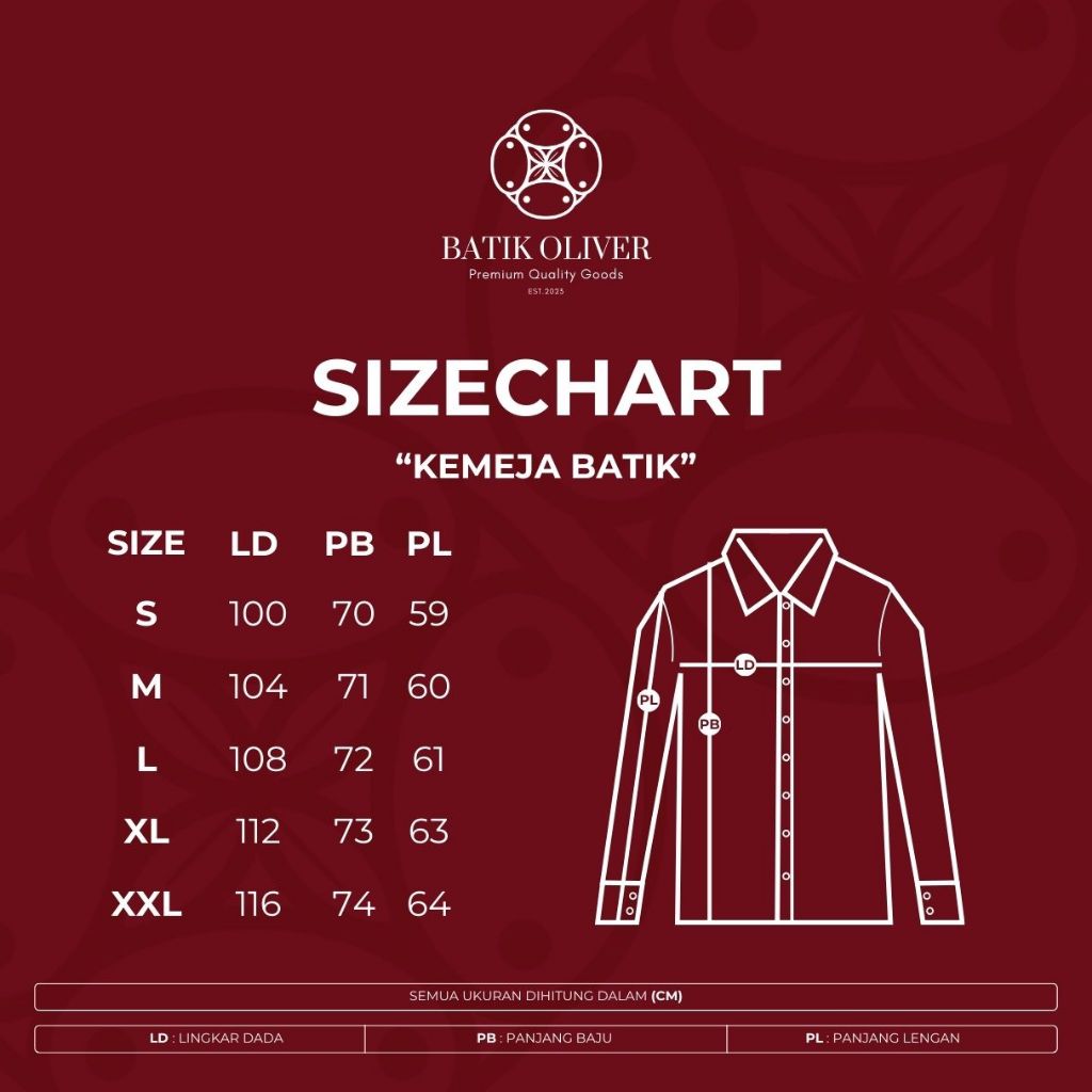 Murah Batik Oliver Kemeja Pria Katun Slimfit S-Xxl