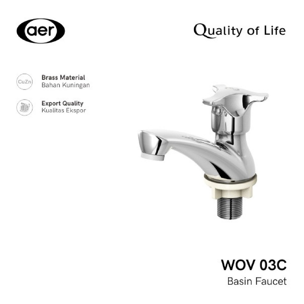 Kran wastafel kuningan AER WOV03C