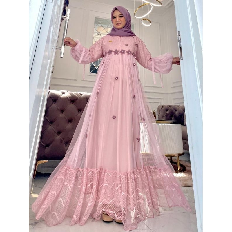 LULA DRESS COUPLE ANAK- ANAK GAMIS BURKAT MIX TULE COUPLE  MEWAH TERLARIS DAN TERMURAH COUPLE KELUAR