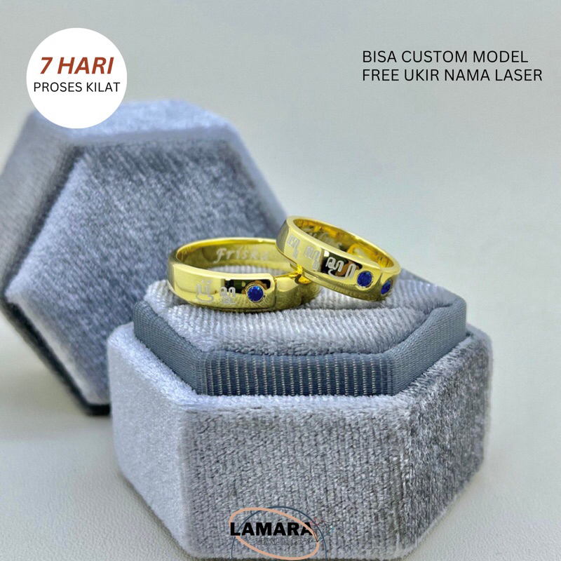 Cincin Nikah Tunangan Single/Couple Palladium 10% Emas 50%