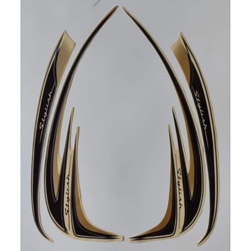 (BISA COD) STRIPING LIS STICKER STIKER BODY STANDAT ORI HONDA SCOOPY STYLISH 2014 CREAM KUALITAS TER