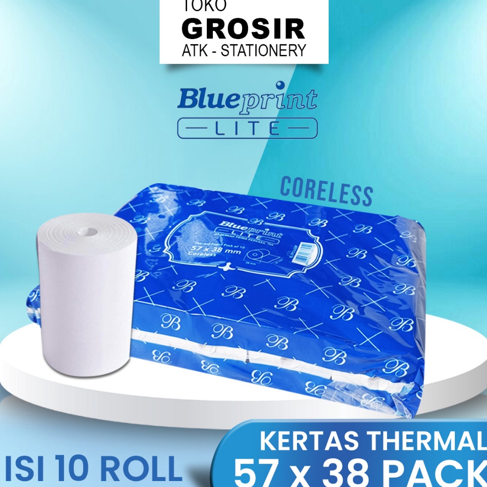 

R27 57X38 1 PACK KERTAS KASIR STRUK KERTAS THERMAL TERMAL EDC BRI PPOB BP LITE 57MM CORELESS 58x4 With Discount