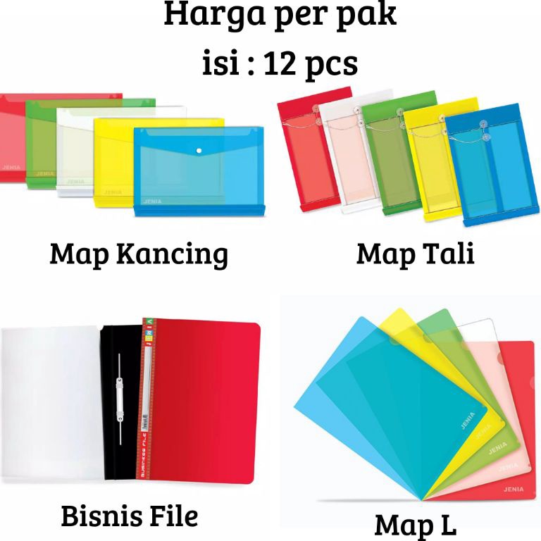 

Ju44l 12 pcs Map plastik folio Map kancing Map bisnis file Map Tali Map L clear sleaves 96