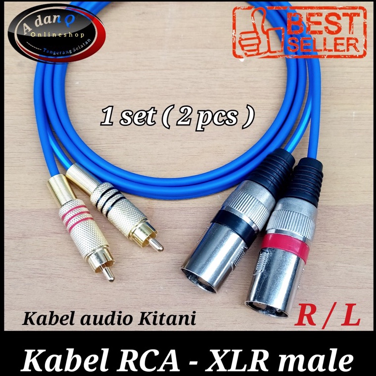 Kabel rca to xlr male  xlr male to rca satu pasang  Terbatas