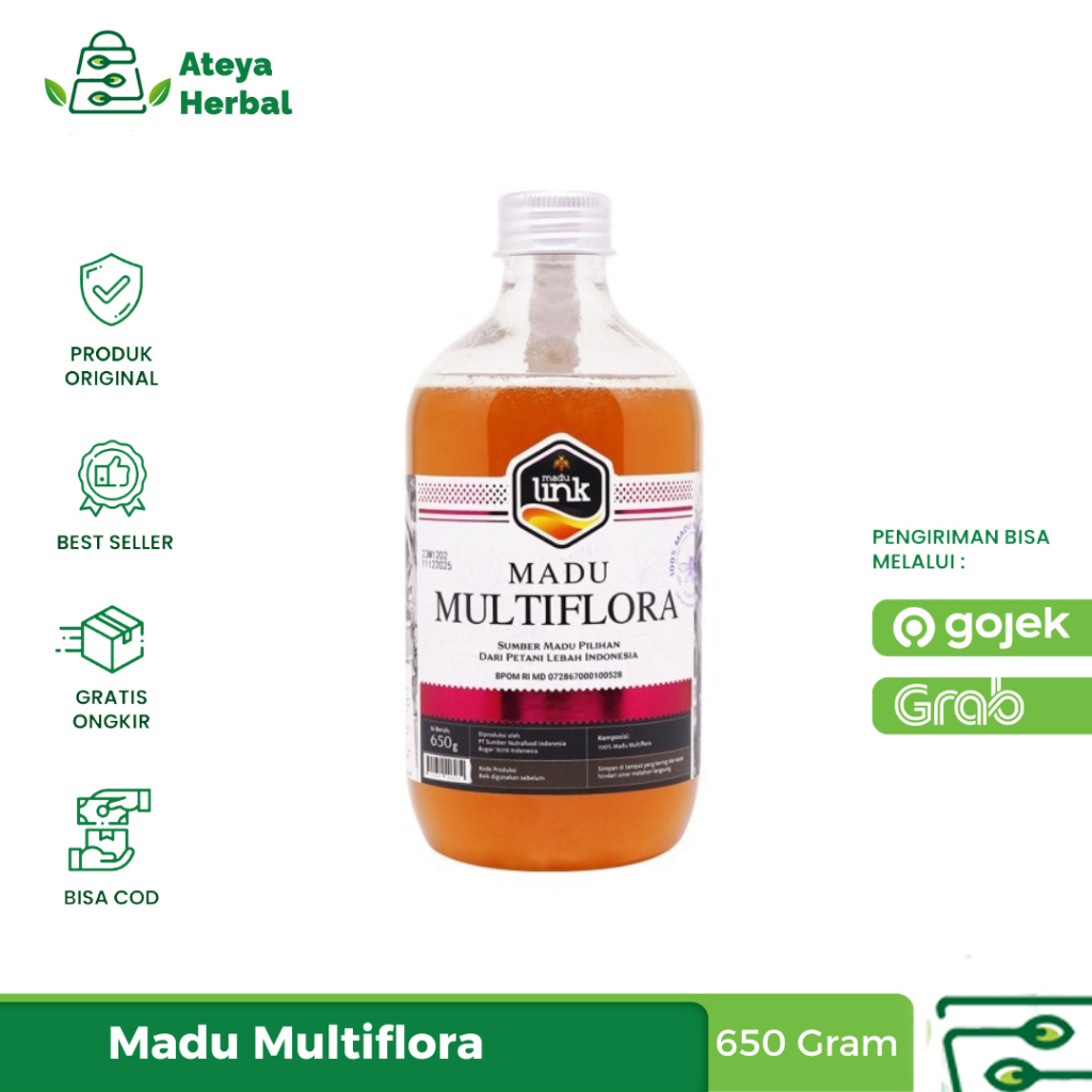 

Madu Multiflora 650 Gr - Honey Original 100% - membantu mengontrol gula darah - Madu Link