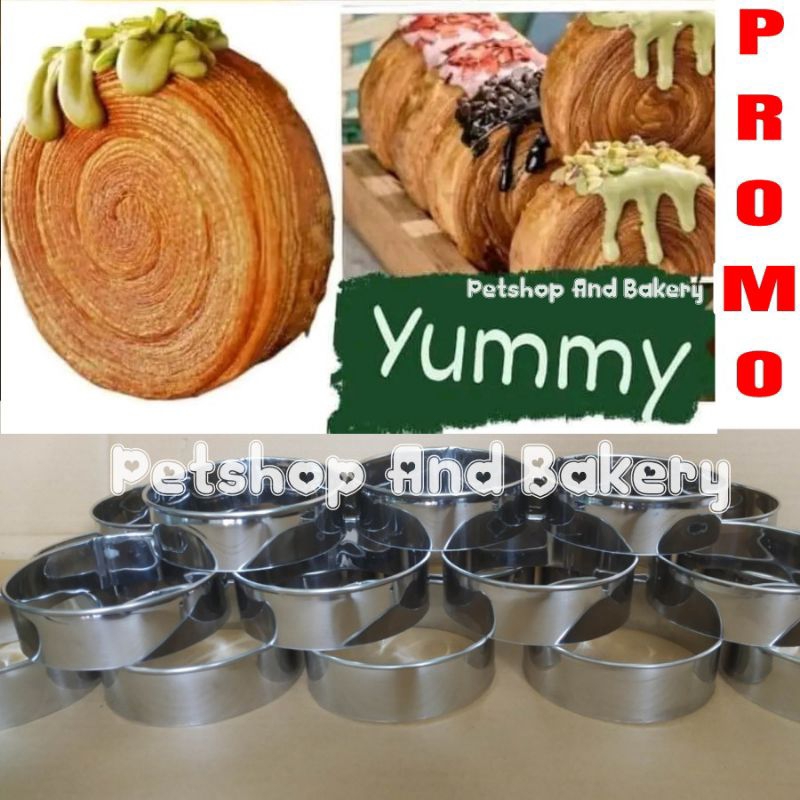 12 Pcs ring roti bulat / ring burger cromboloni bomboloni / ring cutter stainless Cetakan Kue Cake B