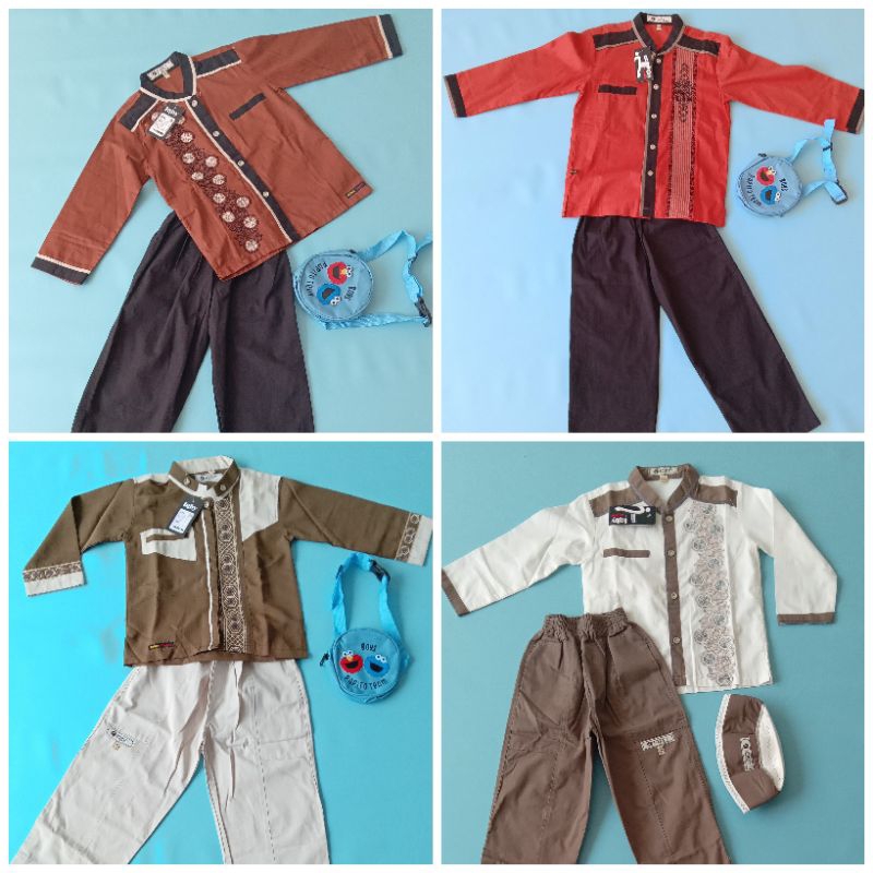 Setelan Koko Anak Lengan Panjang By Iqby Size 3-6 Estimasi Usia 3-6 Tahun