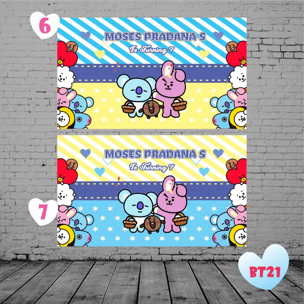 Backdrop & Banner | Backdrop Ulang Tahun | Banner Ultah BT21