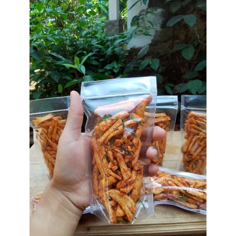 

Basreng pedas daun jeruk 100 gram.