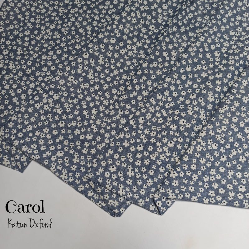 (HARGA 0,5m) KAIN MOTIF BUNGA KATUN OXFORD CAROL