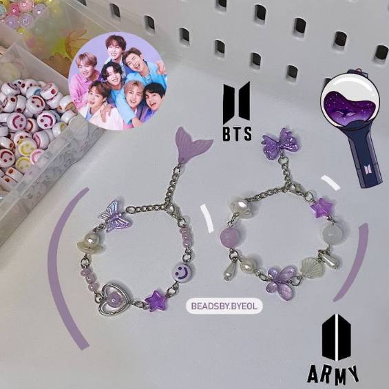 gelang manik manik army versi braclet beads bts korea