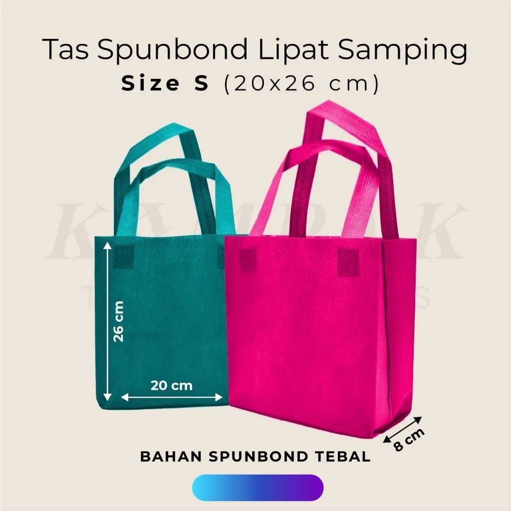 

Tas spunbond uk 20x26x8 / Tas handle tali / gramasi 65 / lusinan / tas goodiebag