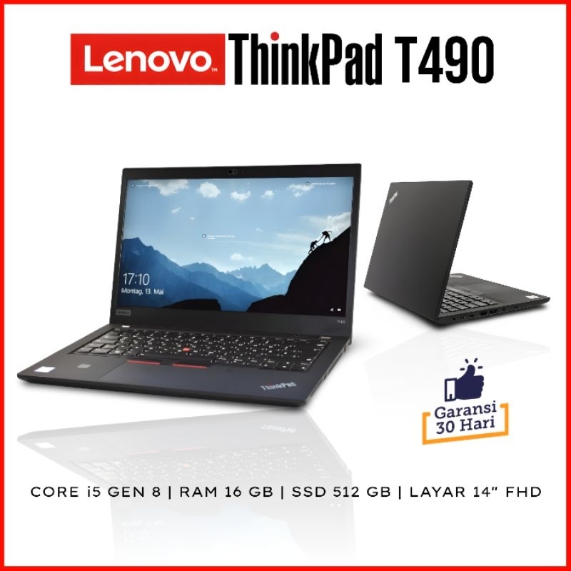 Laptop Lenovo Thinkpad T490 Core i5 Gen 8 RAM 16 GB SSD