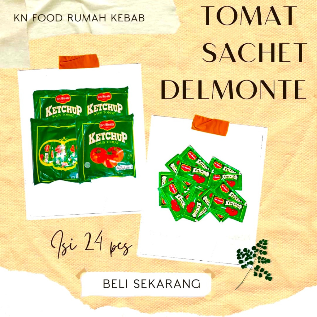 

Delmonte Saus Tomat Isi 24 Sachet @ 9 g | Del monte Ketchup Sachet