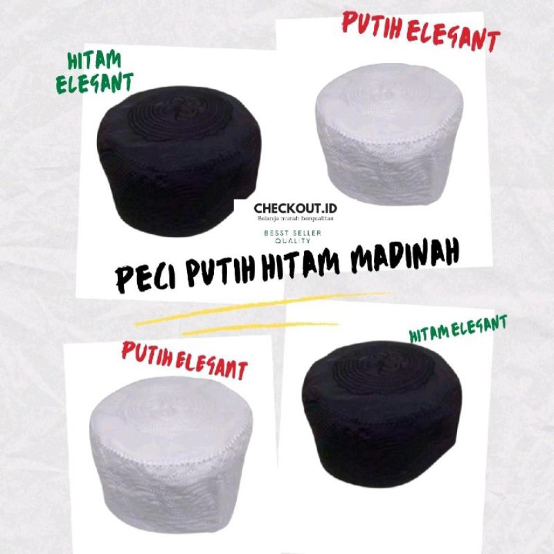 Peci Putih Peci Hitam Peci Madinah Polos Putih Peci Madinah Polos Hitam Elegant