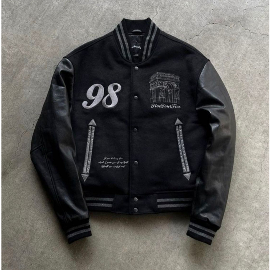Jaket Baseball Varsity Full Embroider 98 FULL Black LIMITED EDITION