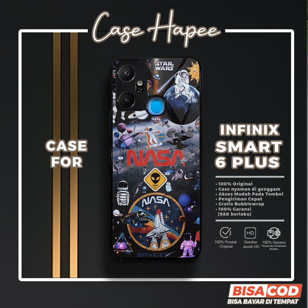 Case Infinix Smart 6 Plus Casing Infinix Smart 6 Plus [NASA] Casehapee Case Glossy Case Aesthetic Cu