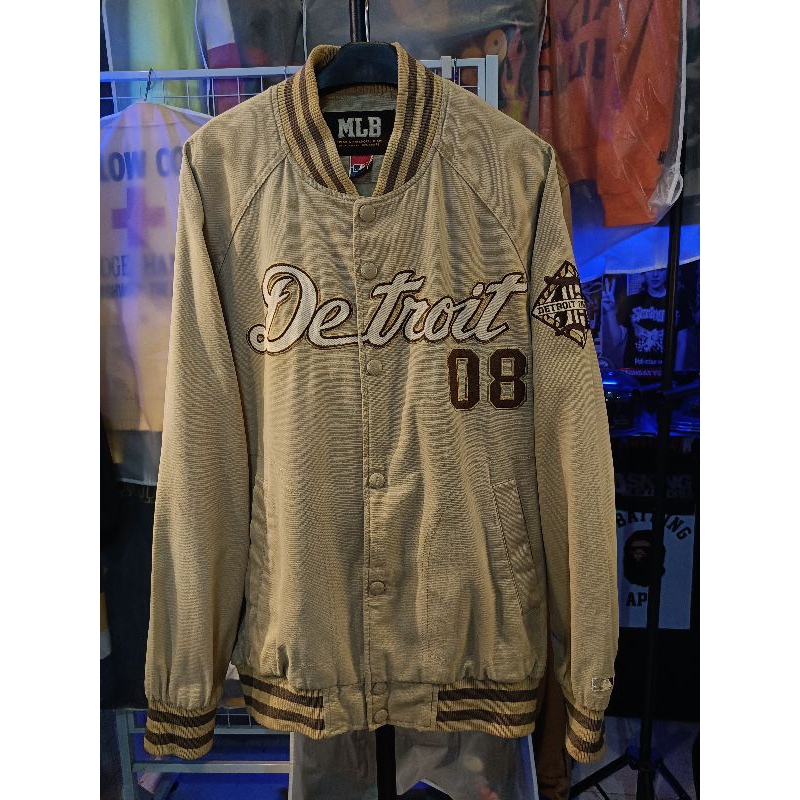 Jaket Varsity MLB Detroit Coklat Second