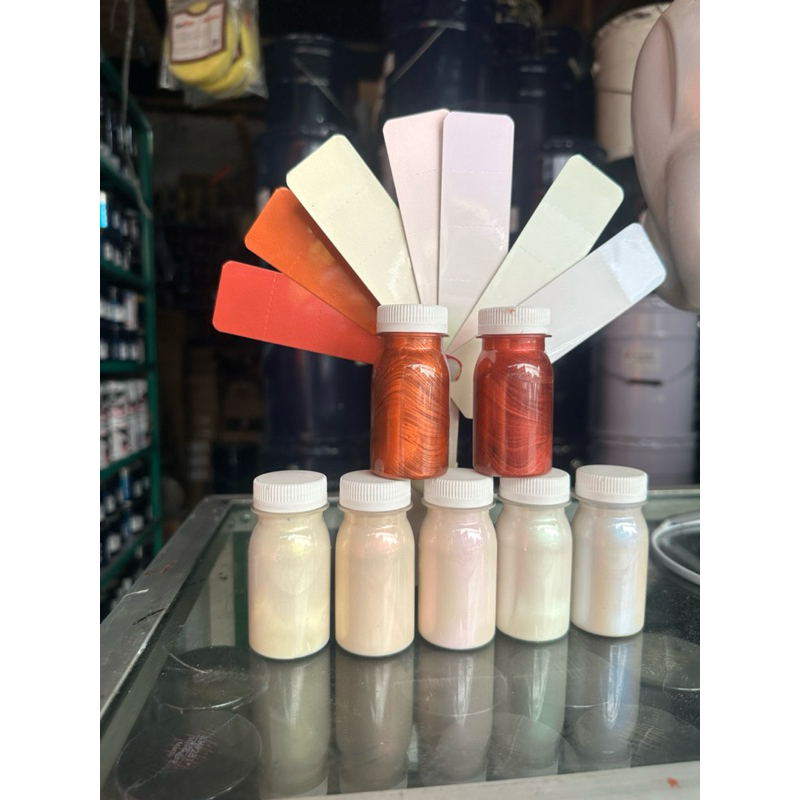 Cat Pu mutiara lembayung pearl blue/violet/green/gold/red/orange/russet red 50ml 100ml