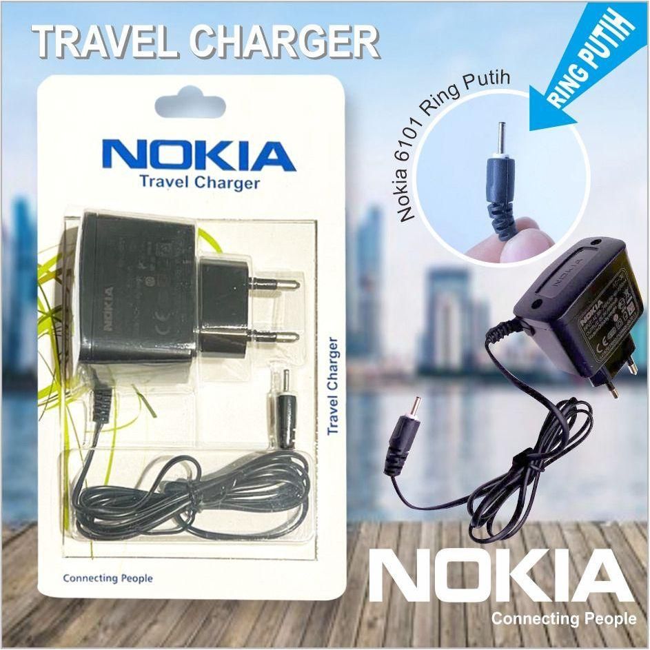 TC CASHAN NOKIA 6101 RING PUTIH PACKING PRESS Power Adaptor Batok Kepala TRAVEL CHARGER ORI 100% NOK