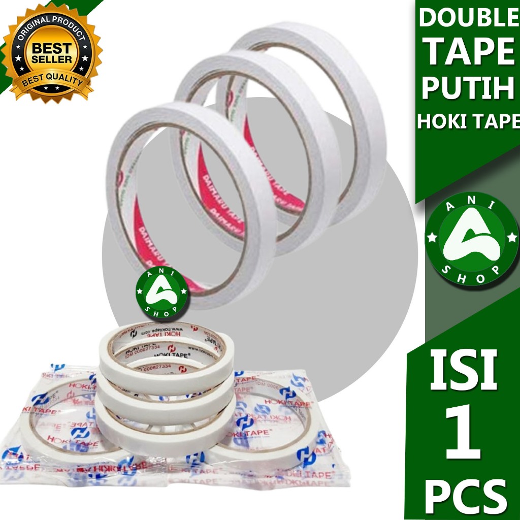 

DOUBLE TAPE KERTAS PUTIH HOKI TAPE 1 PCS ANI SHOPP