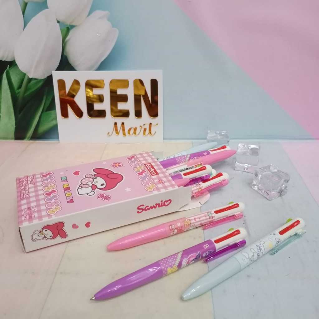 

(1pc) pen 4 warna cetek/bolpen cetek 4warna/pen fancy karakter