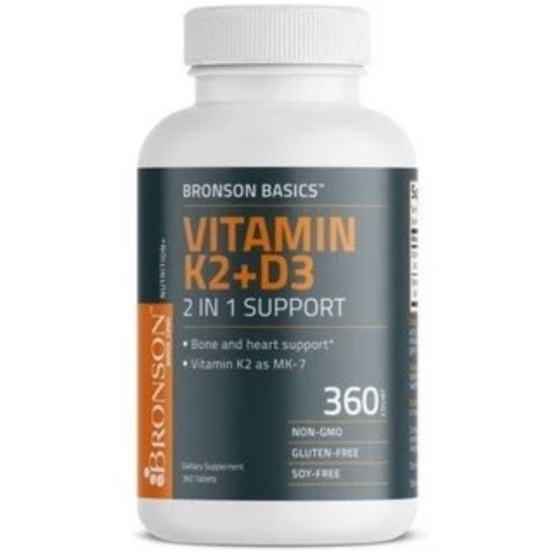 Bronson Basic Vitamin K2 + D3 5000 iu 360 Tablet Usa D-3 5000iu