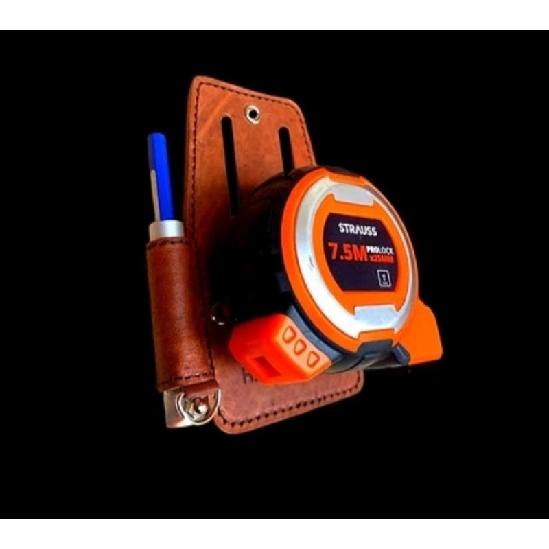 

meteran dan pensil holder kulit asli