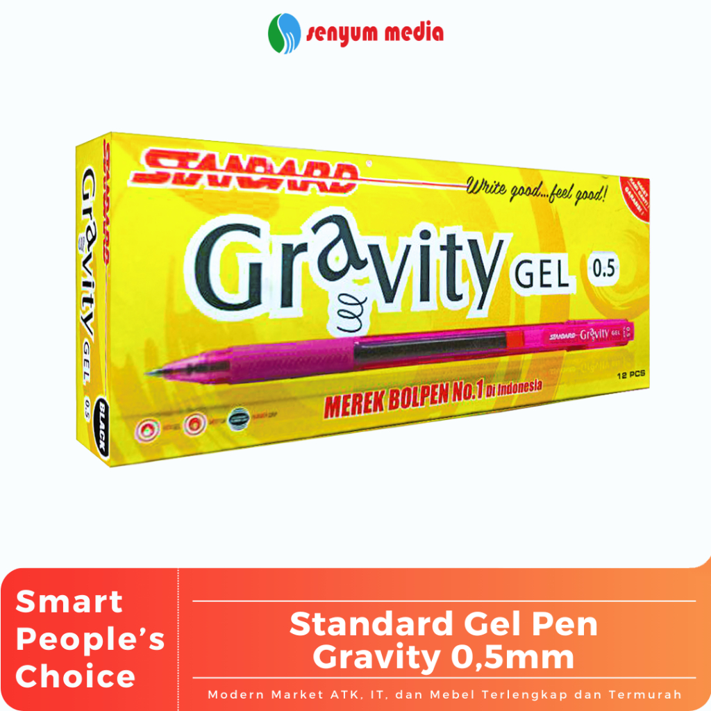 Standard Gel Pen Gravity 0,5mm (1 Pack Isi 12 Pcs) (S:DZN)