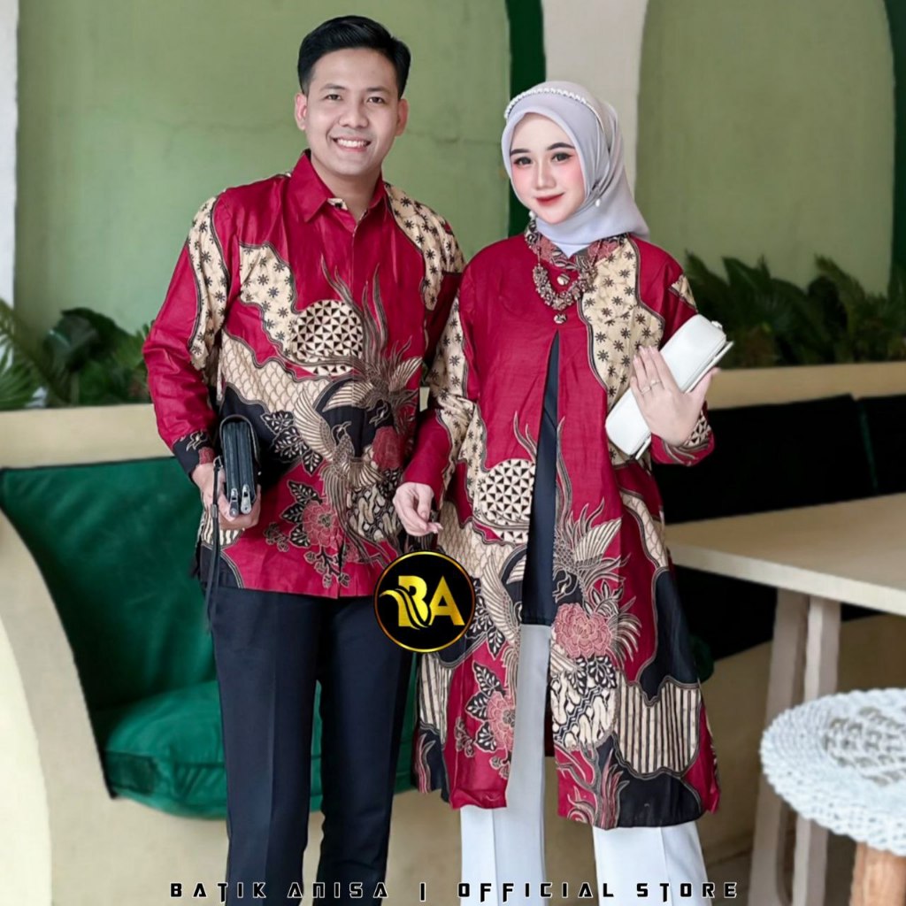 SARIMBIT BATIK MODEL BOLERO COULE ATASAN WANITA DAN PRIA COUPLE BAJU KERJA KEMEJA DAN TUNIK
