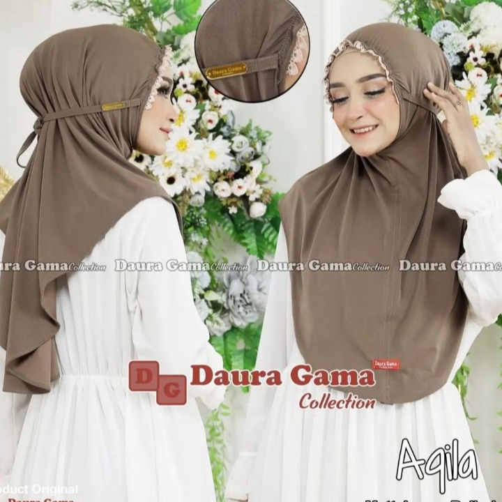 KODE ZRD232 Bergo instan kerut renda tali  jilbab renda tali viral  bergo maryam kerut oval termurah