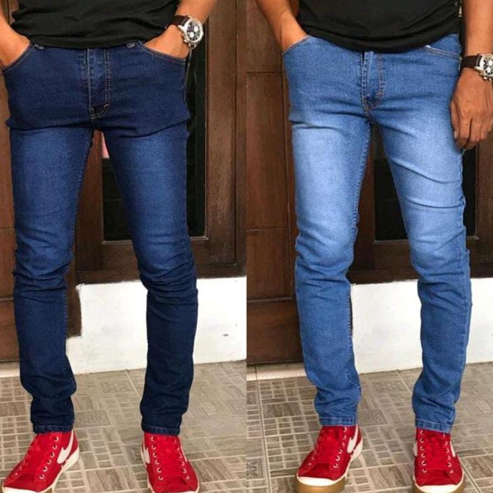 Kode PDI619 Celana Jeans Pensil Pria Skinny Bahan Melar Slim Fit Premium