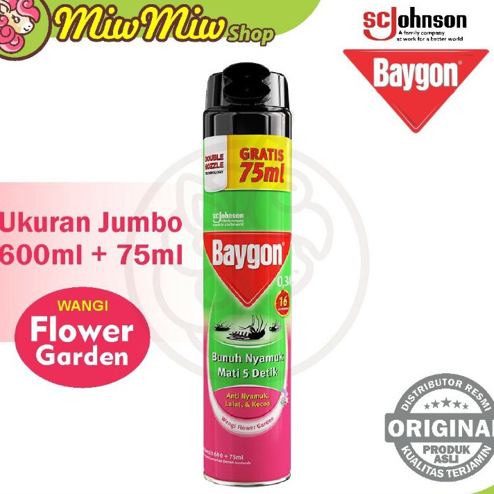 Ready HIT BAYGON Aerosol Spray Semprot Anti Nyamuk Serangga Jumbo 6 ml Best Terlaris