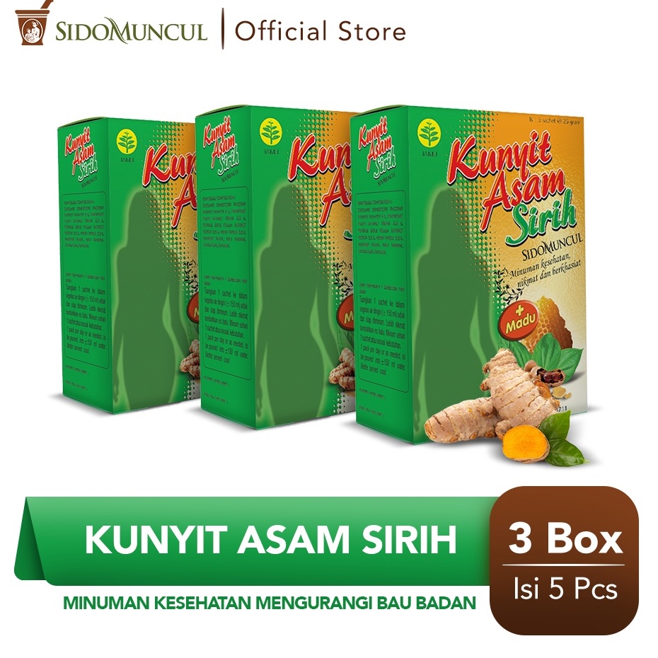

Ready Stock Sido Muncul Minuman Kunyit Asam Sirih 3x5s Mengurangi Bau Badan