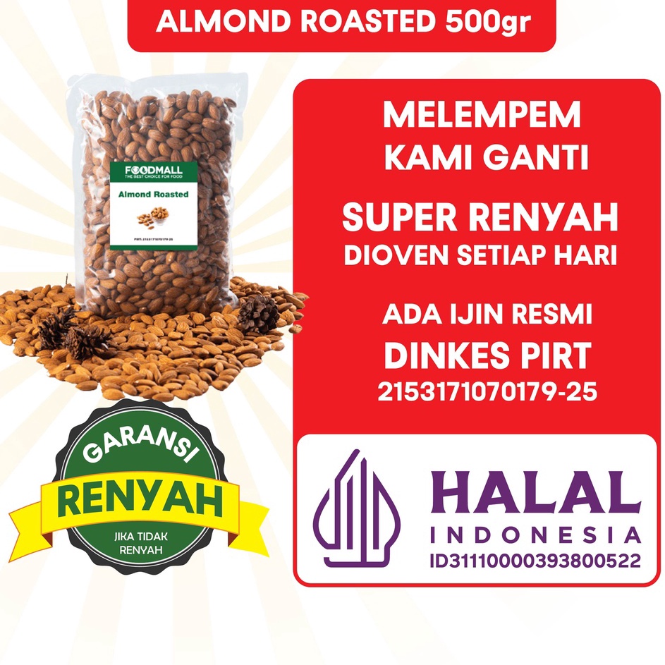 

Serba Murah almond roasted 5 gr almond panggang utuh kacang almond