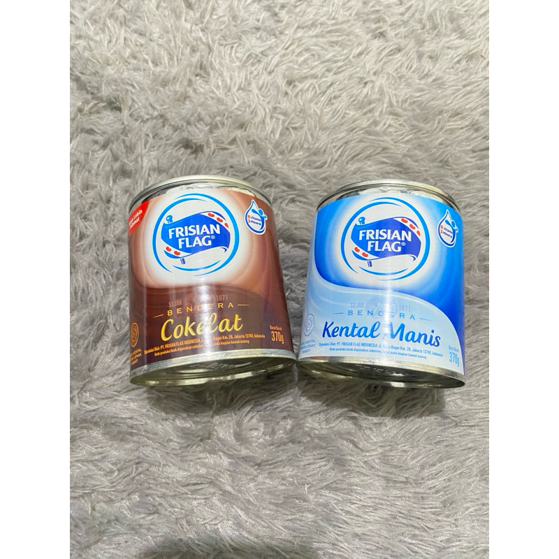 

susu kaleng kental manis frisian flag bendera coklat putih 370gr