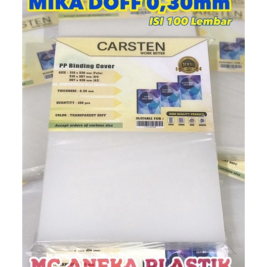 

Pasti Murah Termurah Cover mika jilid Doff atau Emboss 3 A4 isi 1 lembar