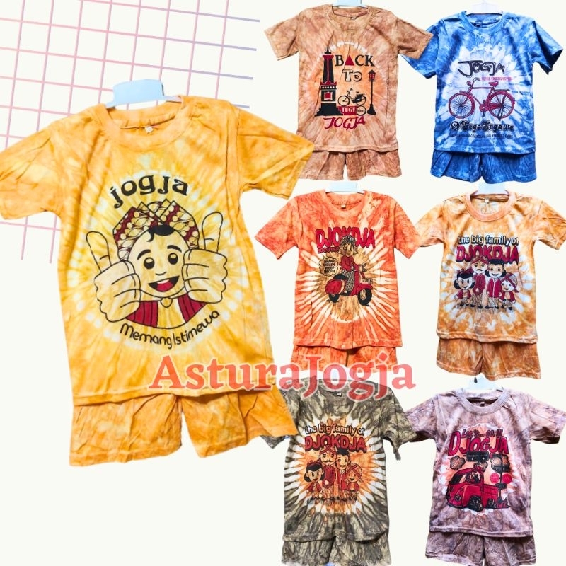 Setelan Kaos Batik Anak Khas Jogja || Kaos Anak Laki Laki Perempuan Oleh Oleh Jogja