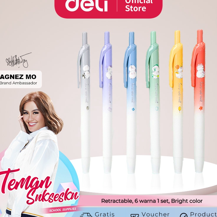 

Ready Deli Penanda Cetek Retractable Highlighter 6 Warna Cerah Kartun Lucu S117