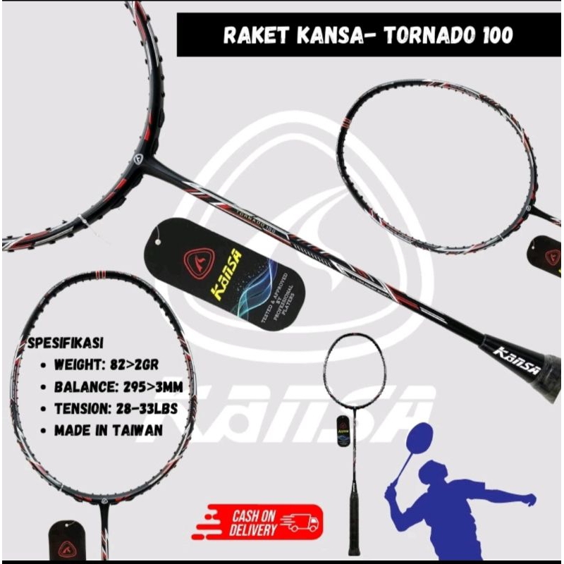 RAKET BADMINTON KANSA TORNADO 100 ORIGINAL