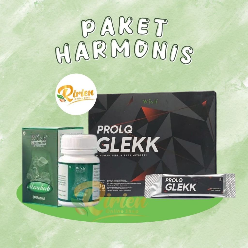 Paket Harmonis WISH Prolq Glekk dan Menoherb Dr Boyke Minuman Serbuk Energi Glek BPOM Aman