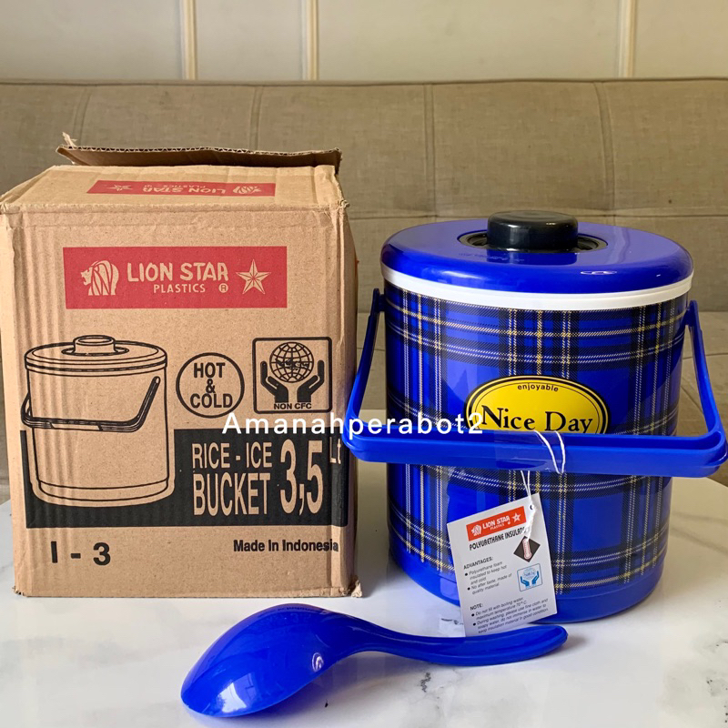 RICE BUCKET 3.5 Liter Air LION STAR TERMOS NASI TERMOS ES TERMOS PANAS DINGIN