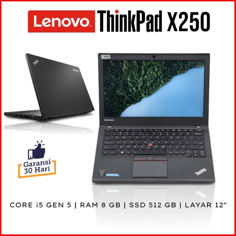 Laptop Lenovo Thinkpad X250 Core i5 Gen 5 RAM 8 GB SSD