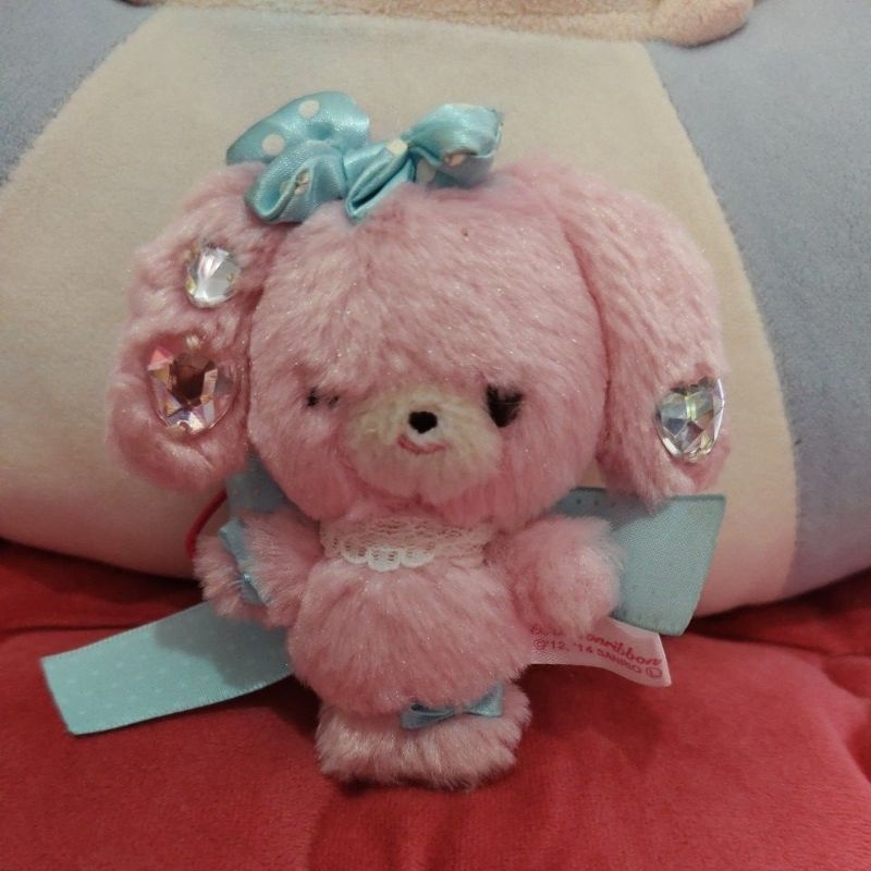 boneka gantungan kunci bonbonribbon kedip kecil pink ori