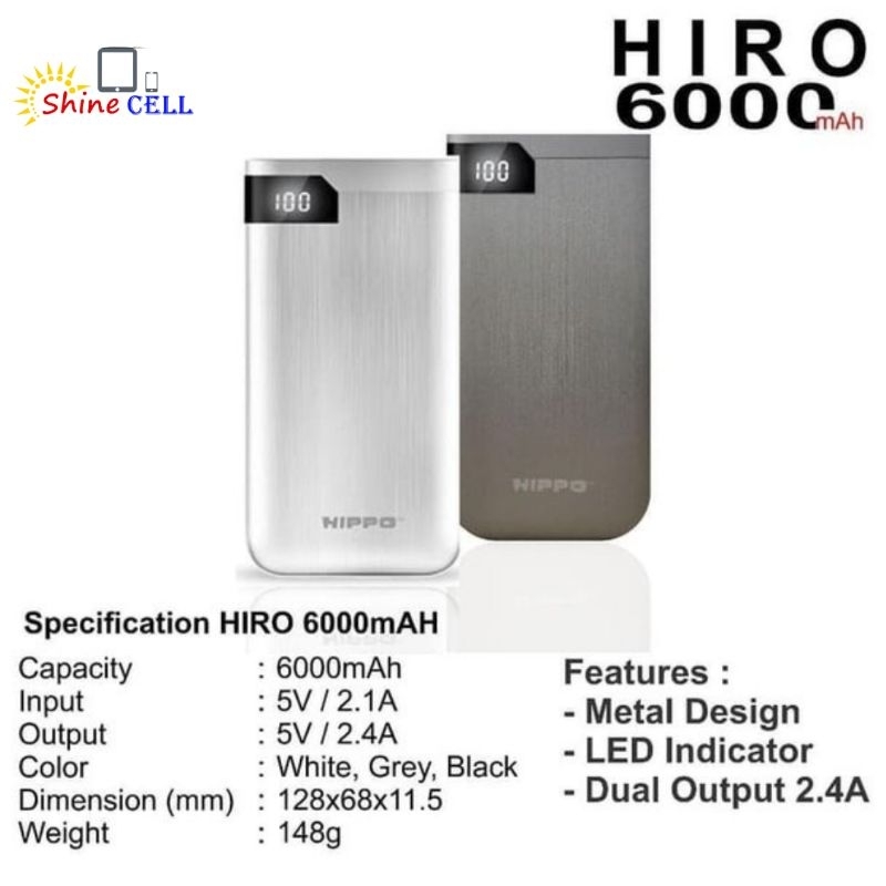 FS Powerbank Hiro 6000mah Hippo