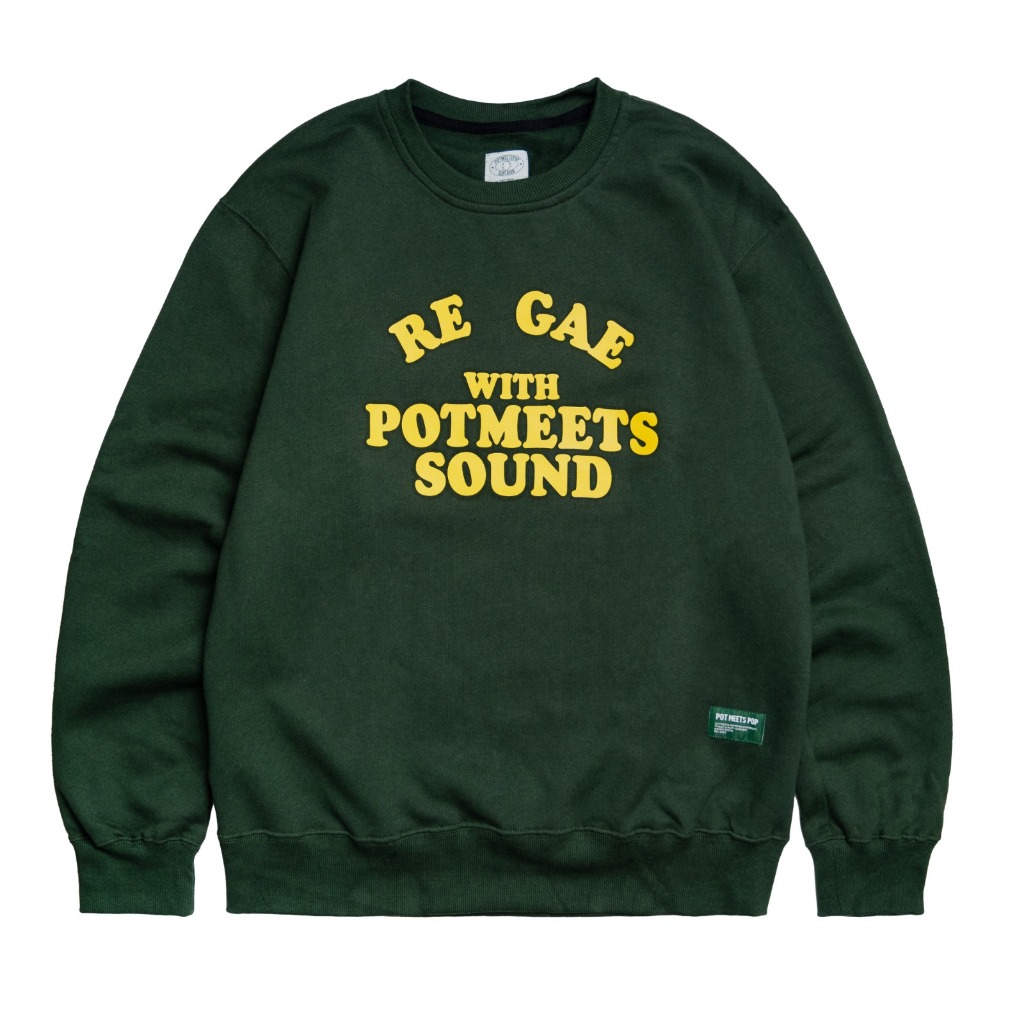 POT MEETS POP - POT MEETS SOUND CREWNECK GREEN FW`23