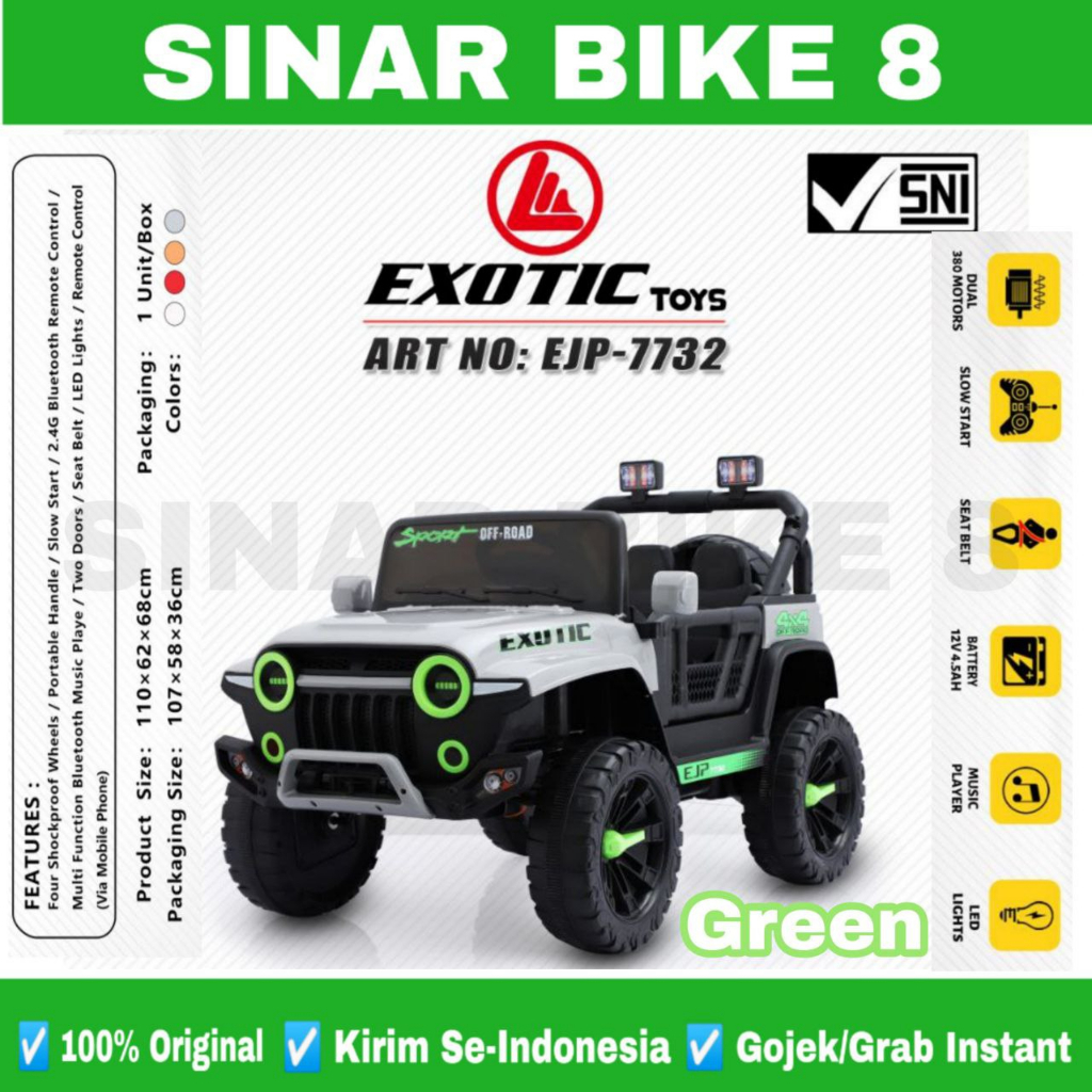 Mobilan Aki EXOTIC EJP 7725 JEEP & EJP 7732 Mainan Anak Remote Control