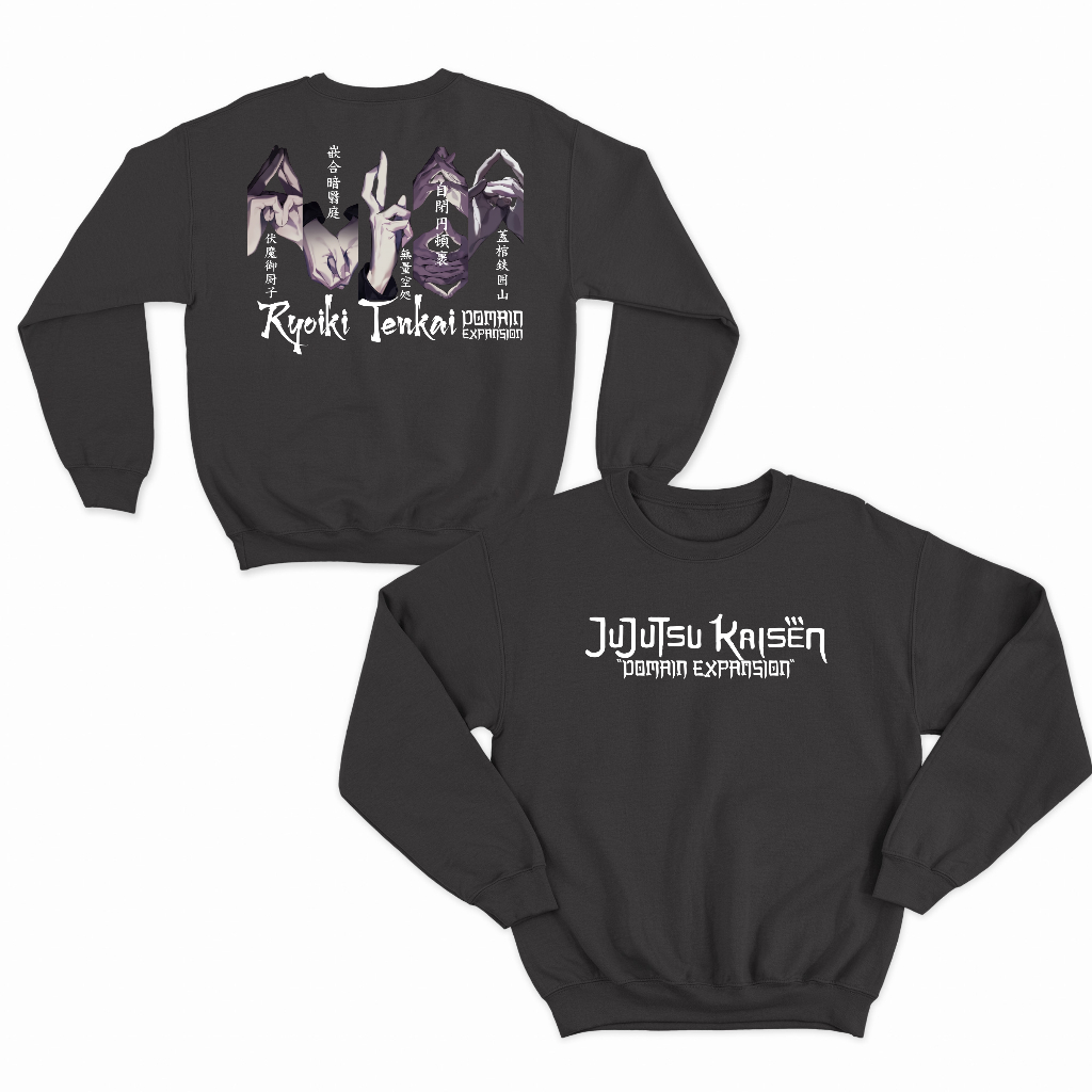 Jaket Sweater Jujutsu Kaisen Hand Sign Ryoiki Tenkai Hodie Anime Manga JJK