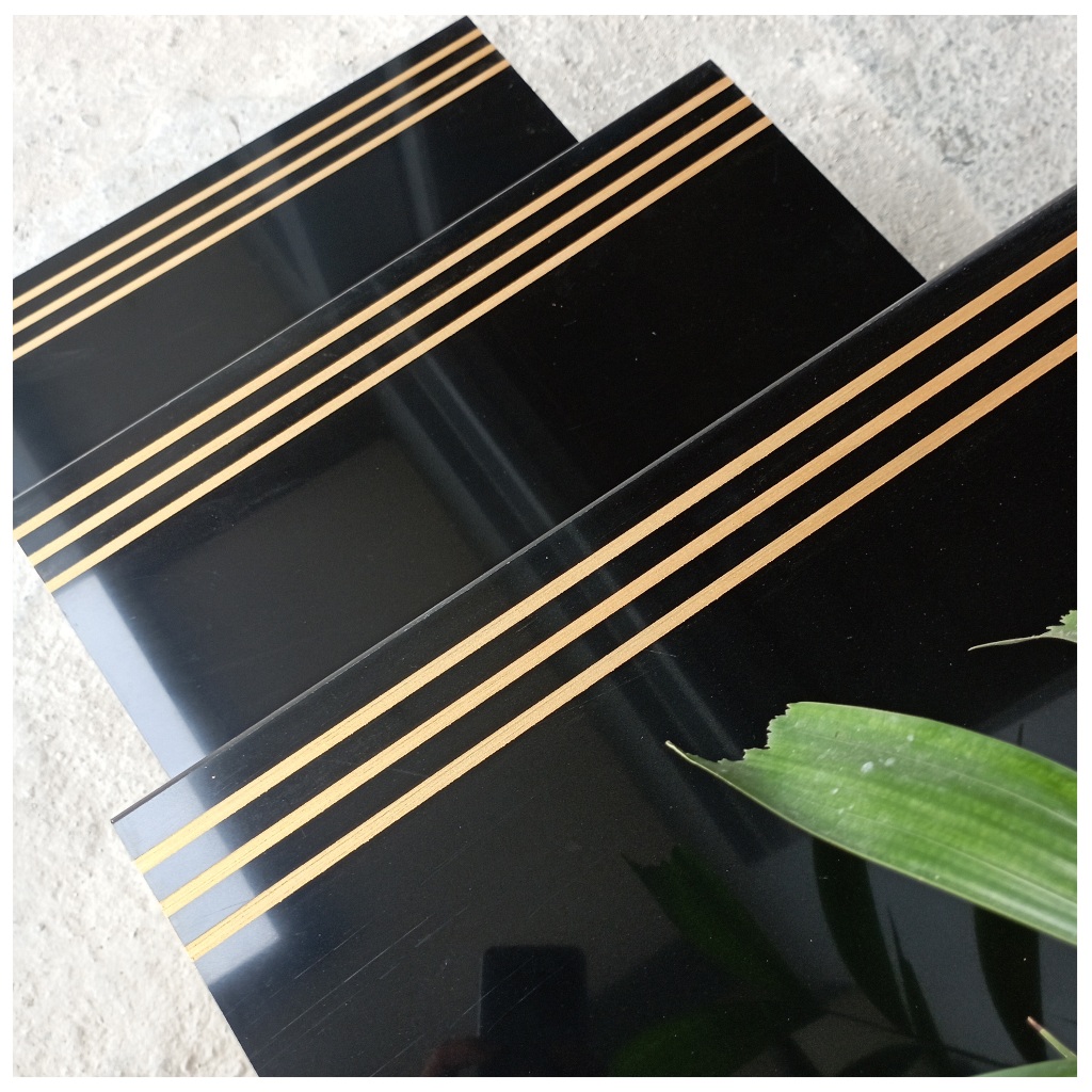 Stepnosing Granit 30x50 Hitam Polos Glossy Lantai Tangga Anti selip Pingul Original Granite Tile