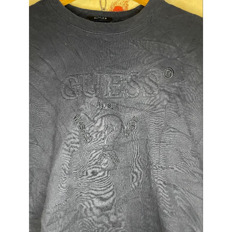 Crewneck Guess Black On Black Original Second